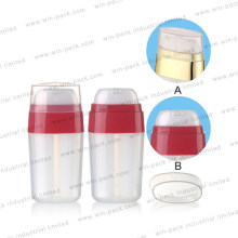 Cosmetic Oval Double Chamber Plastic PP Airless Pump Bottle 10ml 15ml 20ml